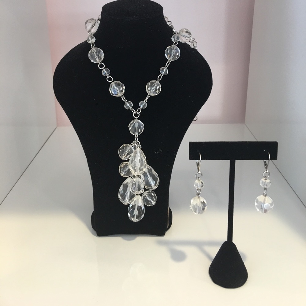 Chunky Crystal Teardrop Necklace
